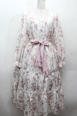 画像1: axes femme / 桜柄ティアードワンピース  オフ S-26-04-12-042-AX-OP-AS-ZS