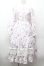 画像1: axes femme / 桜柄ティアードワンピース  オフ S-26-04-12-044-AX-OP-ET-ZS (1)