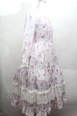 画像3: axes femme / 桜柄ティアードワンピース  オフ S-26-04-12-044-AX-OP-ET-ZS (3)