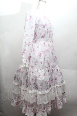 画像3: axes femme / 桜柄ティアードワンピース  オフ S-26-04-12-044-AX-OP-ET-ZS