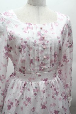 画像5: axes femme / 桜柄ティアードワンピース  オフ S-26-04-12-044-AX-OP-ET-ZS