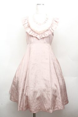 画像1: BPN / リボンプリントサテンワンピース  ピンク S-26-04-12-047-GO-AC-HR-ZS