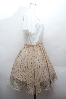 画像2: axes femme / 鍵プリント切替ワンピース  オフｘキナリ S-26-04-12-051-AX-OP-HR-ZS