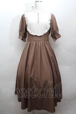 画像1: m petit by misako / ナシジムジキリカエワンピース  ブラウン S-26-04-12-053-LO-OP-HR-ZS