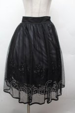 画像4: axes femme POETIQUE / お花刺繍チュールスカート  黒 S-26-04-12-060-AX-SK-HR-ZS (4)