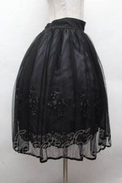 画像3: axes femme POETIQUE / お花刺繍チュールスカート  黒 S-26-04-12-060-AX-SK-HR-ZS