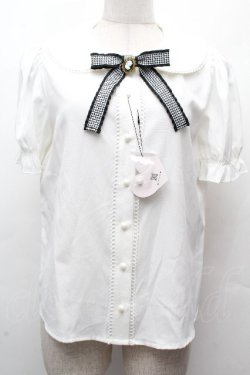 画像1: Ank Rouge / カメオリボンクラシカルブラウス  白 S-26-04-12-009-CA-BL-HR-ZS
