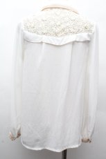 画像2: LIZ LISA / レース切替シフォンブラウス  白 S-26-04-12-011-LO-BL-HR-ZS (2)