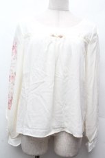 画像1: axes femme POETIQUE / 袖フラワーptシフォントップス  キナリ S-26-04-12-017-AX-TO-HR-ZS (1)