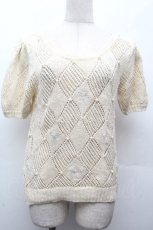 画像1: axes femme / パール×リボンニット  アイボリー S-26-04-12-018-AX-TO-HR-ZS (1)
