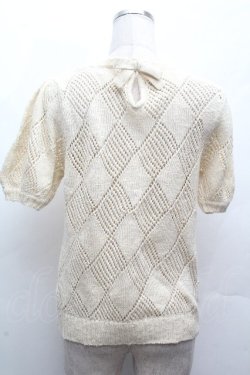 画像2: axes femme / パール×リボンニット  アイボリー S-26-04-12-018-AX-TO-HR-ZS