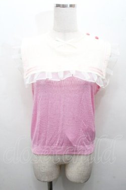 画像1: Swankiss / セーラー襟ノースリーブカットソー  ピンク S-26-04-12-023-CA-BL-HR-ZS
