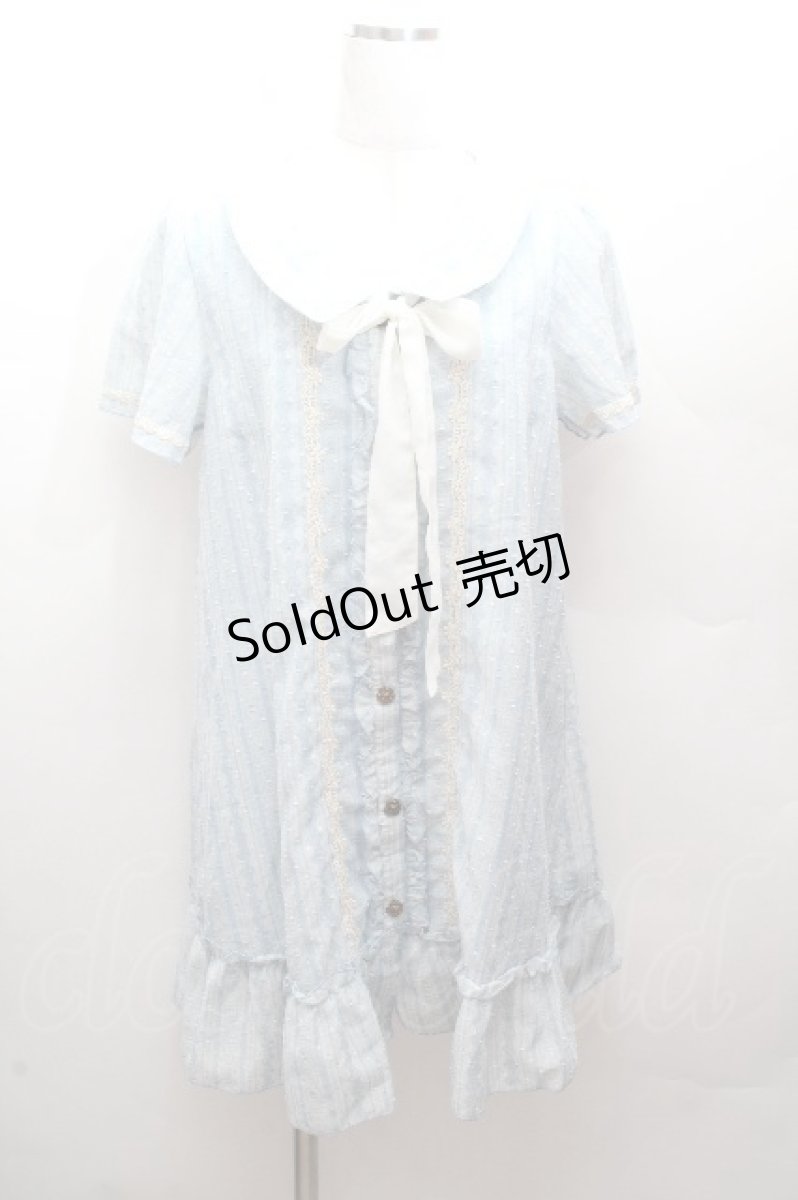 画像1: axes femme / プリントシフォンシャツワンピース  サックス S-26-04-12-029-AX-TS-HR-ZS (1)