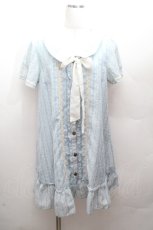 画像1: axes femme / プリントシフォンシャツワンピース  サックス S-26-04-12-029-AX-TS-HR-ZS (1)