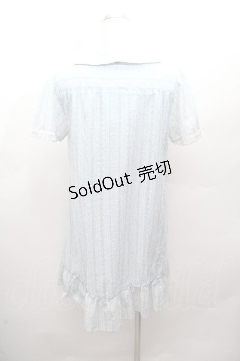 画像3: axes femme / プリントシフォンシャツワンピース  サックス S-26-04-12-029-AX-TS-HR-ZS (3)