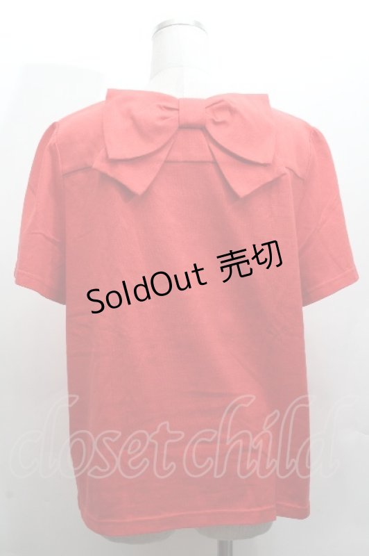 画像2: Franche Lippee / バックリボンカットソー 3L 赤 S-26-04-14-031-LO-TO-HR-ZS (2)