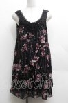 画像1: axes femme / 花柄シフォンチュニック  黒 S-26-04-14-035-AX-TS-HR-ZS (1)