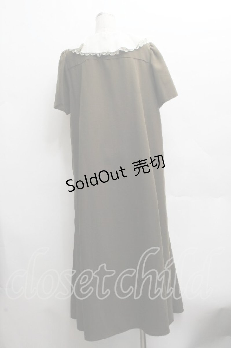 画像2: Franche Lippee / 襟フリルレースワンピース 3L カーキｘオフ S-26-04-14-042-LO-OP-HR-ZS (2)