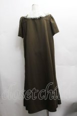 画像2: Franche Lippee / 襟フリルレースワンピース 3L カーキｘオフ S-26-04-14-042-LO-OP-HR-ZS (2)