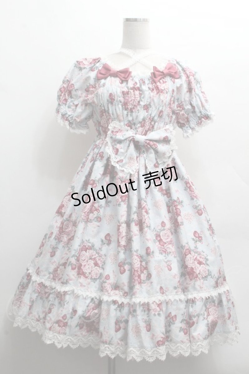 画像1: BABY,THE STARS SHINE BRIGHT / シュガーブーケ〜永遠の乙女の憧れ〜柄シャーリングワンピース  サックス S-26-04-14-048-BA-OP-AS-ZS (1)