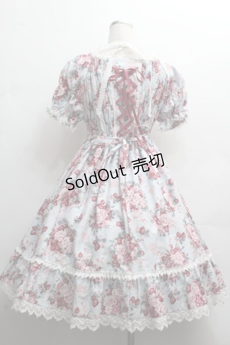 画像2: BABY,THE STARS SHINE BRIGHT / シュガーブーケ〜永遠の乙女の憧れ〜柄シャーリングワンピース  サックス S-26-04-14-048-BA-OP-AS-ZS (2)
