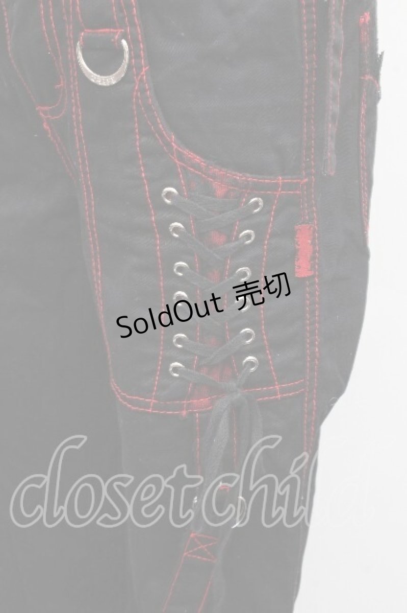 画像3: TRIPP NYC / 裾カットパンツ 0 黒ｘ赤 S-26-04-14-057-PU-PA-HR-ZS (3)