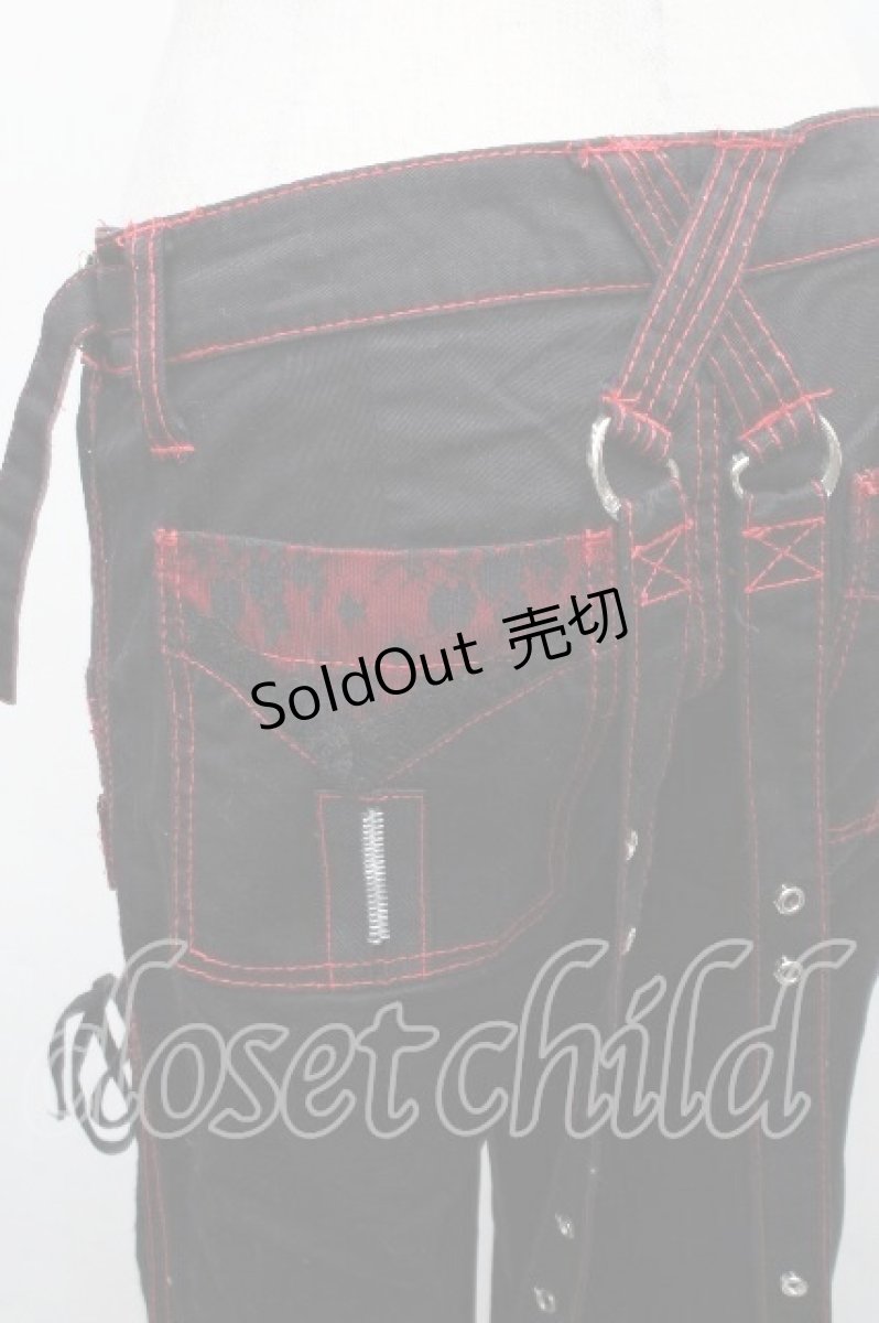 画像4: TRIPP NYC / 裾カットパンツ 0 黒ｘ赤 S-26-04-14-057-PU-PA-HR-ZS (4)