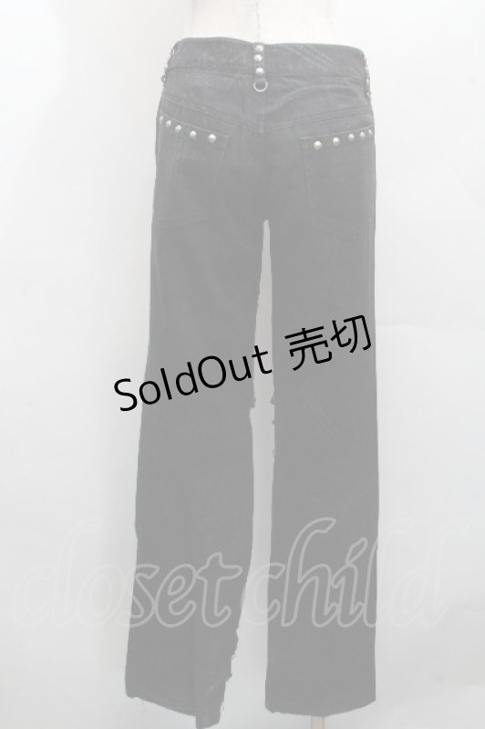 画像2: GLP / チェックダメージパンツ  黒ｘ赤 S-26-04-14-058-PU-PA-HR-ZS (2)