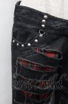 画像3: GLP / チェックダメージパンツ  黒ｘ赤 S-26-04-14-058-PU-PA-HR-ZS (3)
