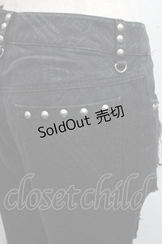 画像5: GLP / チェックダメージパンツ  黒ｘ赤 S-26-04-14-058-PU-PA-HR-ZS (5)