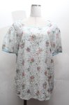 画像1: Franche Lippee / フラワーボールレースブラウス  サックス S-26-04-14-007-LO-BL-HR-ZS (1)