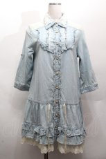 画像1: axes femme / 刺繍入りワンピース  サックス S-26-04-14-021-AX-OP-HR-ZS (1)