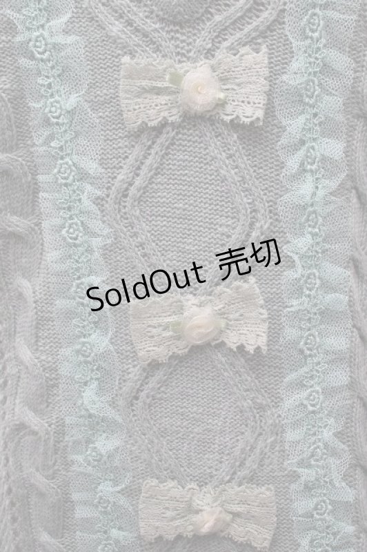 画像3: axes femme / ロング丈半袖ニットプルオーバー  グリーン S-26-04-14-022-AX-TO-HR-ZS (3)