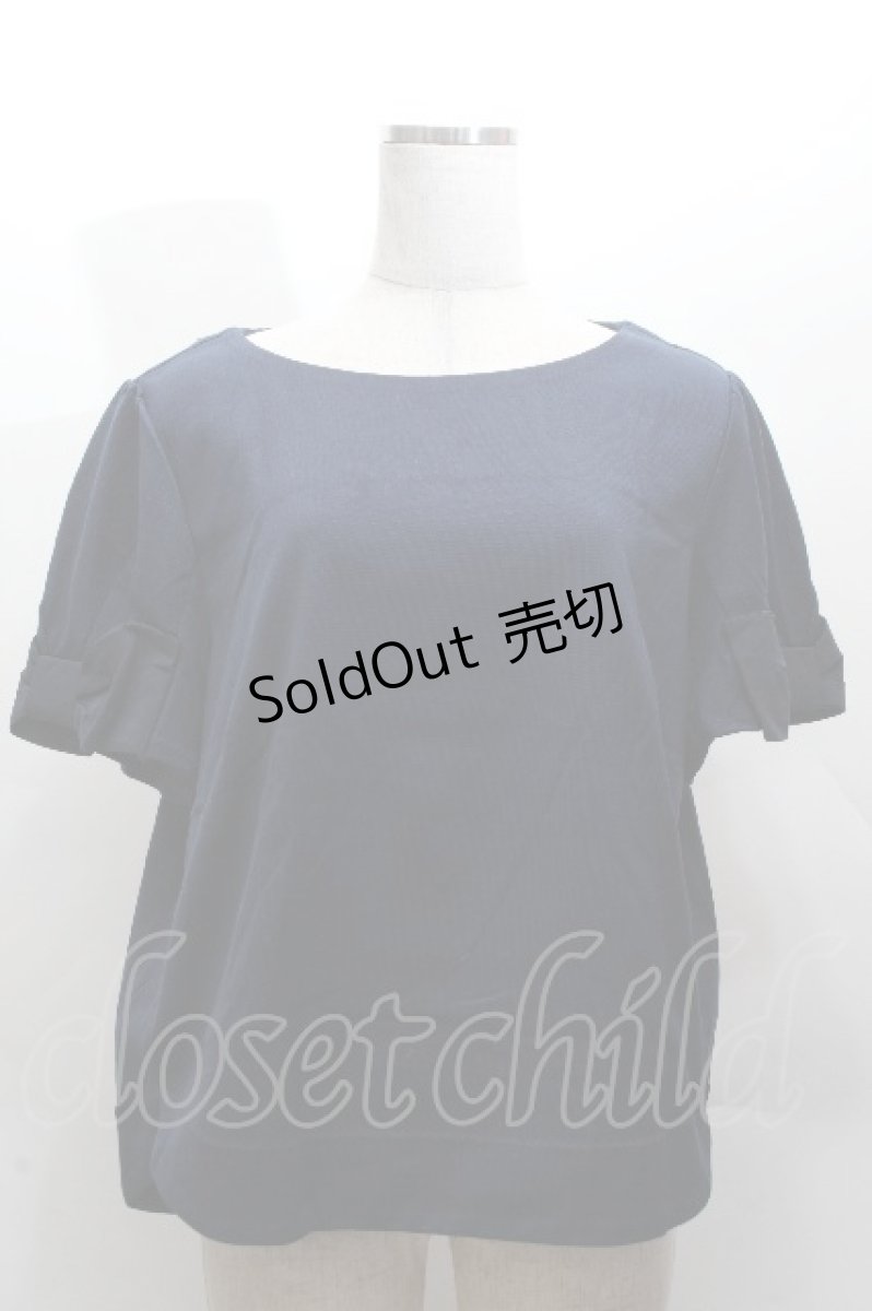 画像1: Franche Lippee / 袖リボンカットソー  紺 S-26-04-14-030-LO-TO-HR-ZS (1)