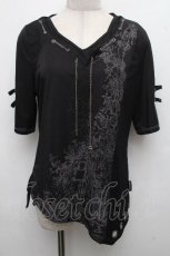 画像1: Ozz Croce / プリントメッシュシアートップス  黒 S-26-04-15-033-OO-TO-HR-ZS (1)