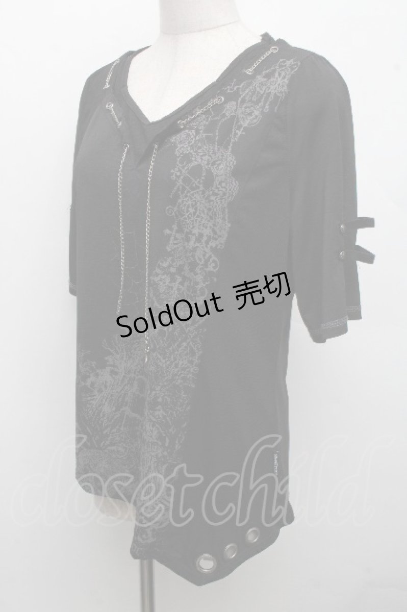 画像3: Ozz Croce / プリントメッシュシアートップス  黒 S-26-04-15-033-OO-TO-HR-ZS (3)