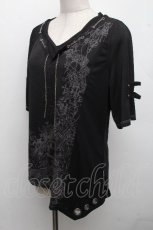 画像3: Ozz Croce / プリントメッシュシアートップス  黒 S-26-04-15-033-OO-TO-HR-ZS (3)