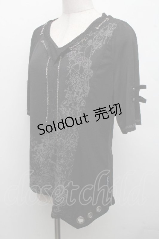 画像3: Ozz Croce / プリントメッシュシアートップス  黒 S-26-04-15-033-OO-TO-HR-ZS (3)