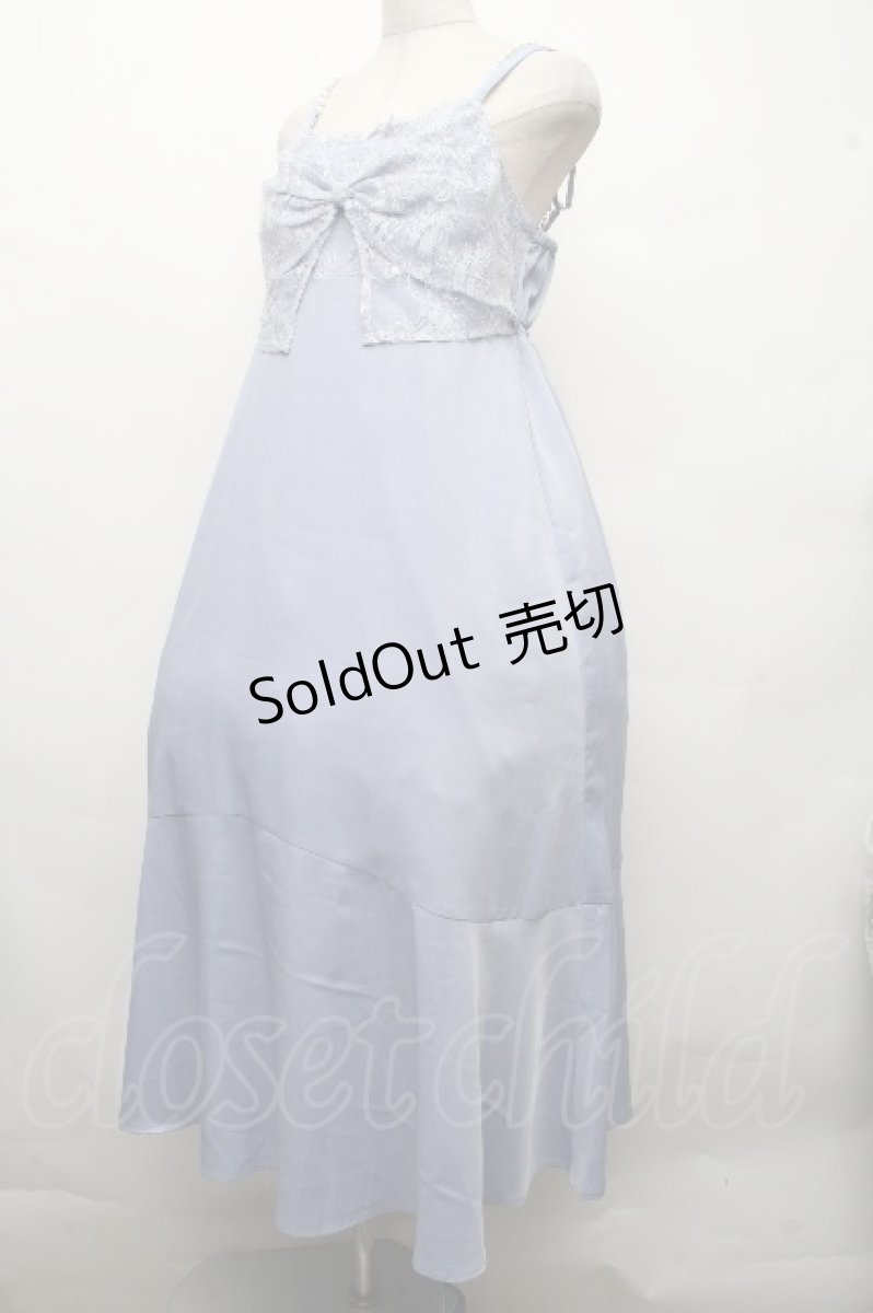 画像3: axes femme / ビッグレースリボンキャミワンピース  サックス S-26-04-15-046-AX-OP-HR-ZS (3)