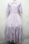 画像1: m petit by misako / TT*Mギンガムチェック半袖ワンピース LL ラベンダー S-26-04-15-048-LO-OP-AS-ZS (1)