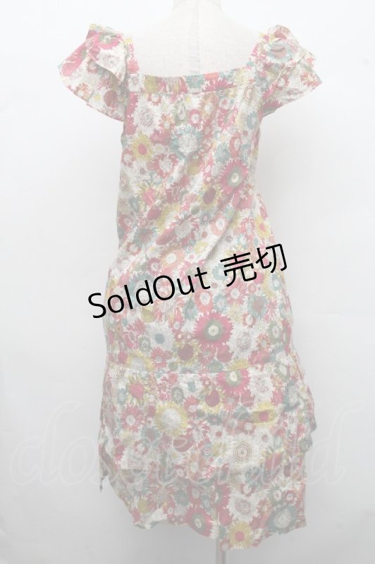 画像2: Jane Marple Dans Le Salon / 花柄ワンピース  赤系 S-26-04-15-050-JM-OP-AS-ZS (2)