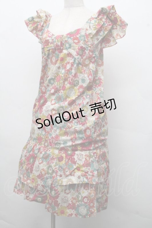 画像3: Jane Marple Dans Le Salon / 花柄ワンピース  赤系 S-26-04-15-050-JM-OP-AS-ZS (3)