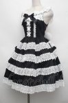 画像3: BABY,THE STARS SHINE BRIGHT / エリザベスジャンパースカート  黒ｘ白 S-26-04-15-054-BA-OP-AS-ZS (3)