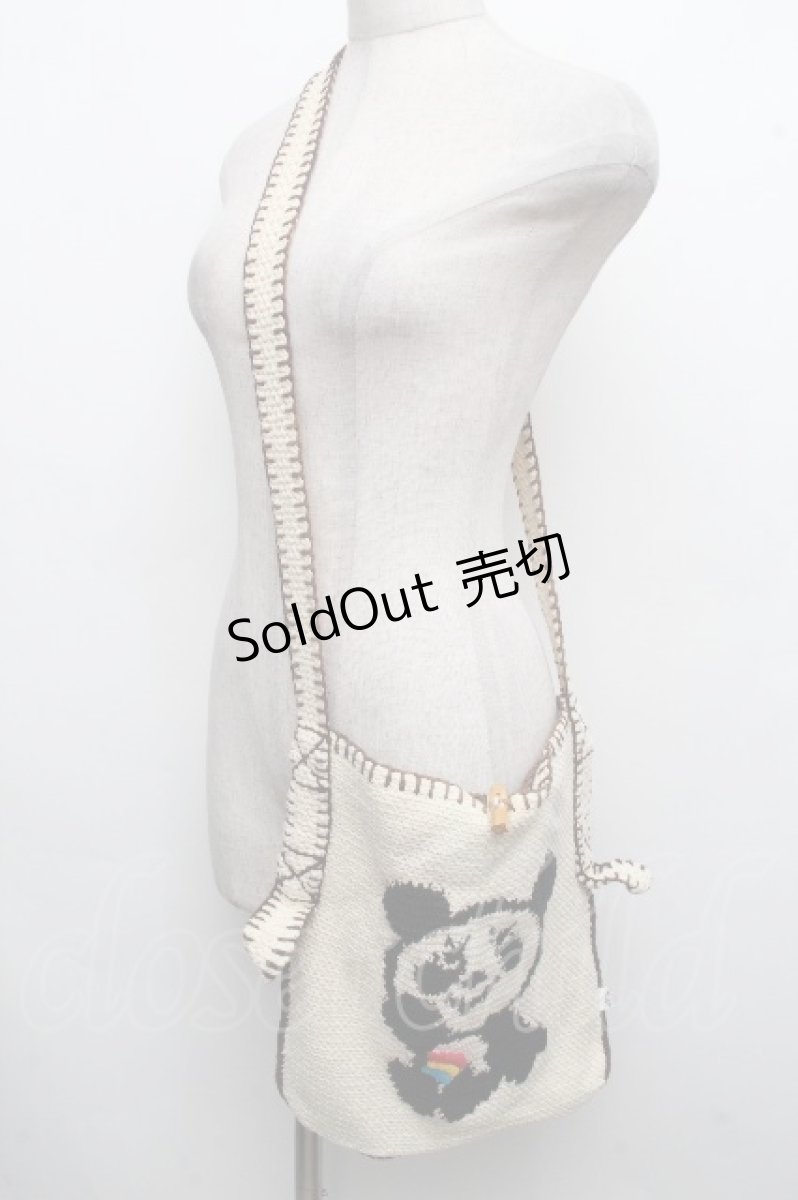 画像1: HYSTERIC GLAMOUR / パンダマニアニットショルダーバッグ  オフｘブラウン S-26-04-15-007-PU-BG-AS-ZS (1)
