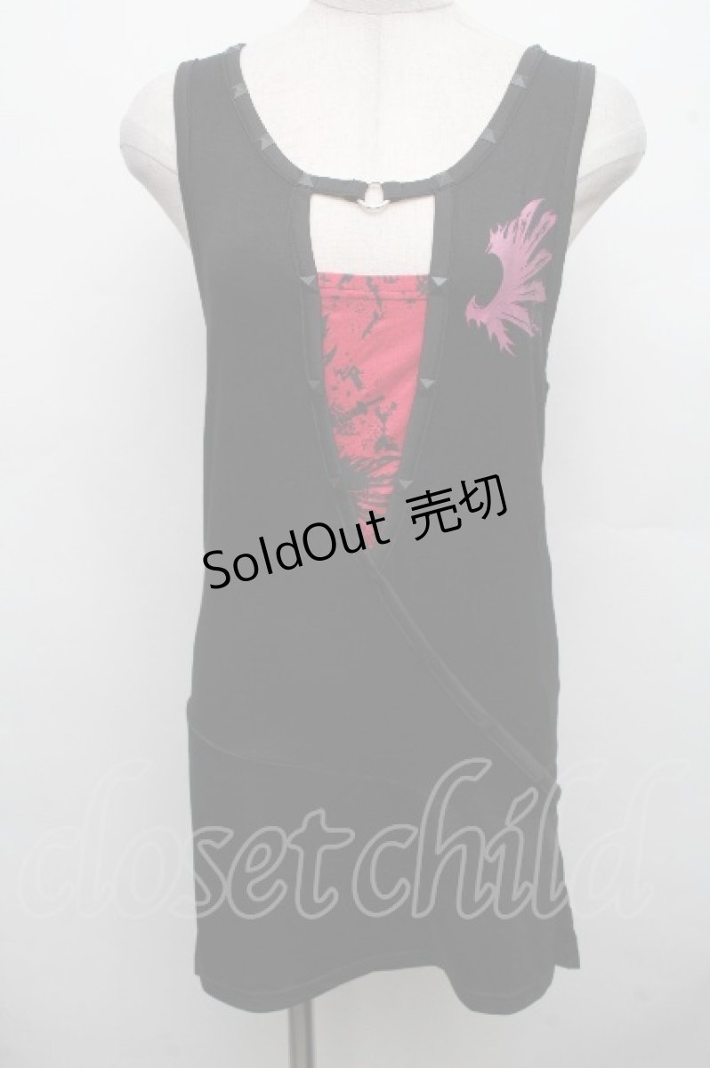 画像1: h.NAOTO / 切替スタッズタンクトップ  黒ｘ赤 S-26-04-15-020-0-TS-HR-ZS (1)