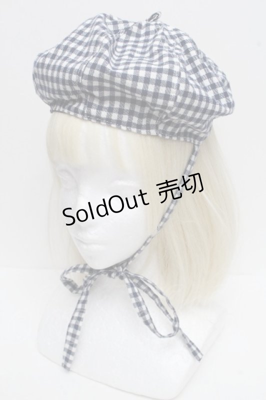 画像1: MILK / ギンガムハット  紺ｘ白 S-26-04-15-003-ML-AC-AS-ZS (1)