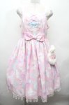 画像1: Angelic Pretty / Fluffy Puff Bunnyジャンパースカート  ピンク S-26-04-16-050-AP-OP-AS-ZS (1)