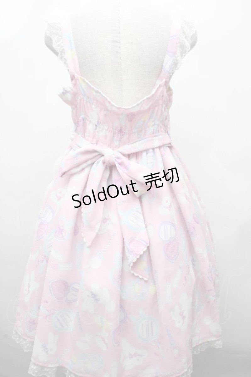 画像2: Angelic Pretty / Fluffy Puff Bunnyジャンパースカート  ピンク S-26-04-16-050-AP-OP-AS-ZS (2)