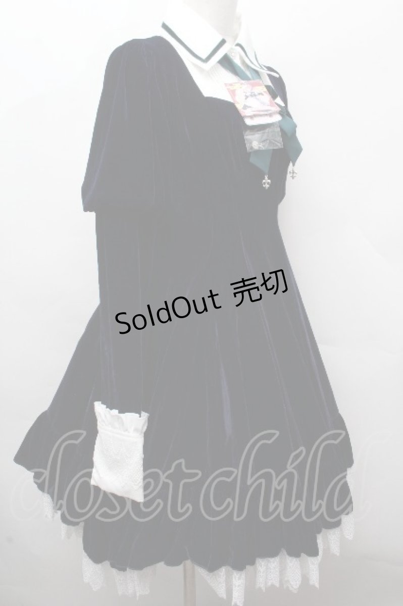 画像3: Hoshibako Works / 東方Project ×HoshibakoWorks 十六夜咲夜 リボンタイ付きワンピース S ネイビー S-26-04-16-053-LO-OP-TE-ZS (3)