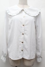画像1: axes femme POETIQUE / ハート釦丸襟ブラウス  白 S-26-04-16-1006-AX-BL-HR-ZS (1)